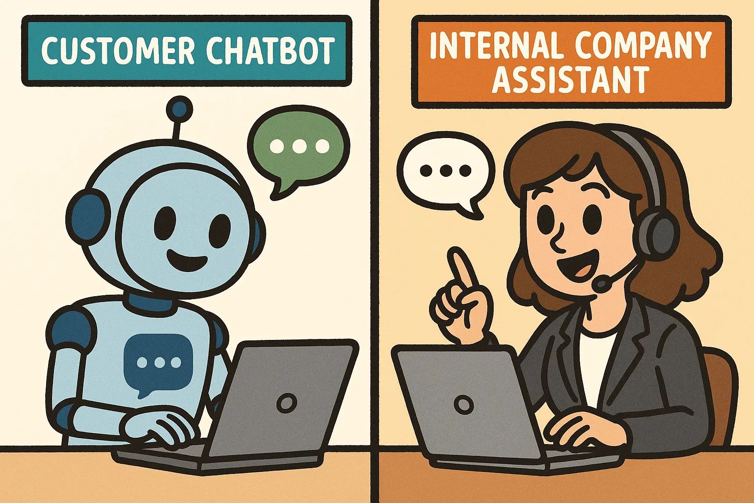 Typy chatbotov: webový vs interný firemný chatbot